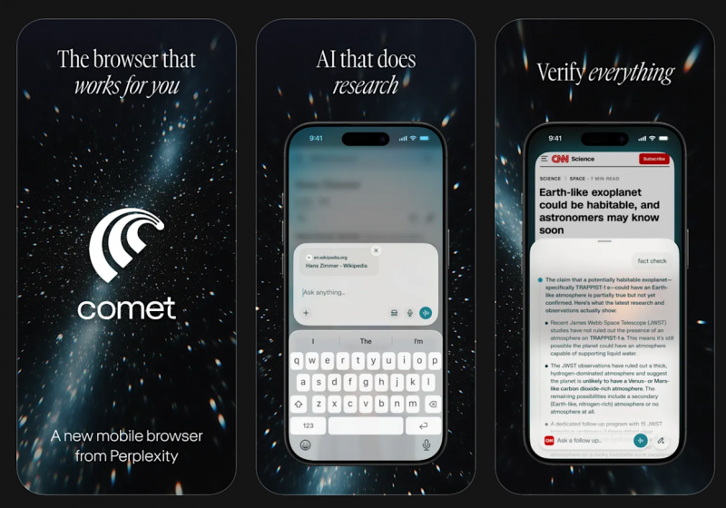 Perplexity's Comet AI browser is now available for iPhones